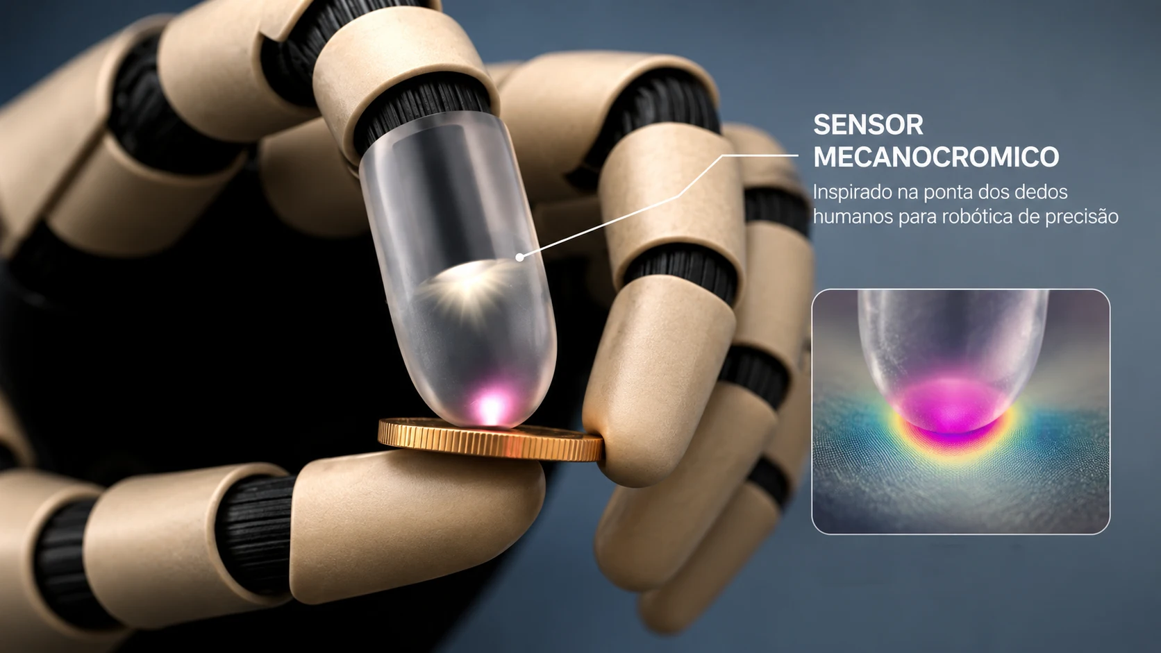 Sensor tátil inovador faz robôs “enxergarem” o toque através de cores