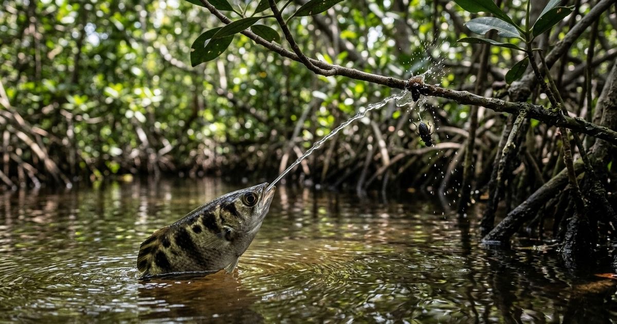 Peixe-arqueiro inspira robôs com tiro de água preciso