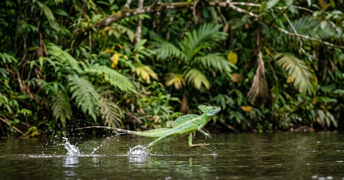 Lagarto Basilisco | Engenharia Biológica por Trás da Caminhada Aquática Surreal