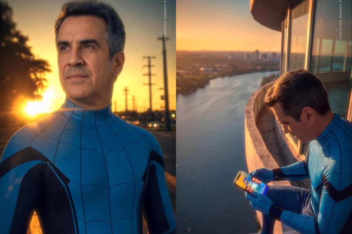 Inteligência Artificial Transforma Ciro Nogueira em Homem-Aranha Azul para Convenção do PP