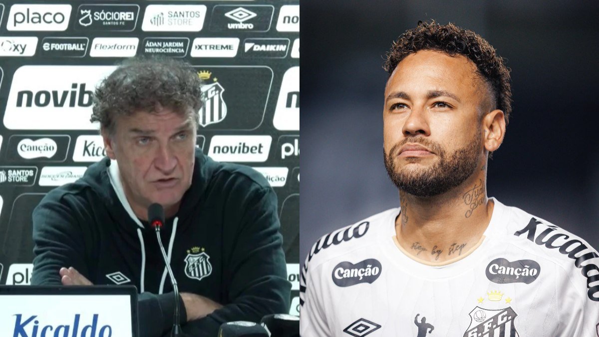 Neymar recebe apoio de Cuca após expulsão polêmica no Santos