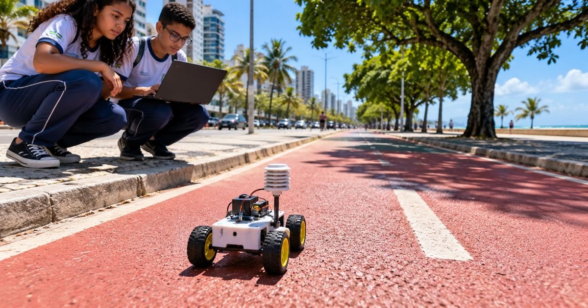 Robô ciclovia desenvolvido por estudantes identifica trechos quentes em João Pessoa